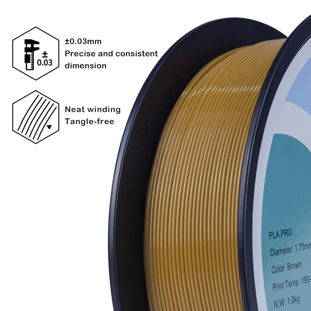 Ziro 3D PLA PRO Filament, 1.75mm 1kg, Metallic Silver