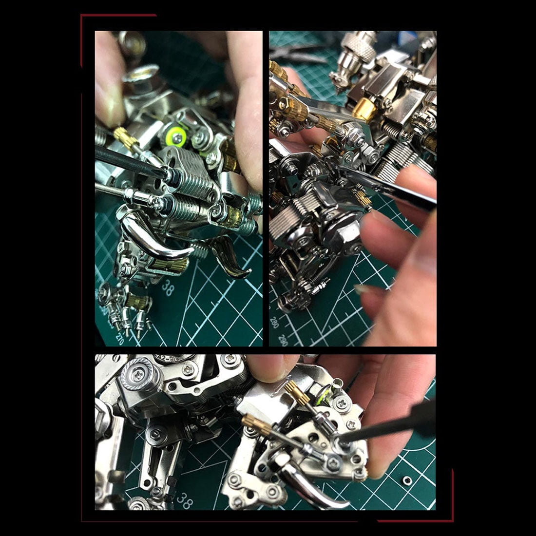 3D Metal Puzzle Colorful Bengal Tiger Model Kit, 700PCS Mechanical Steampunk Tiger 3D Metal Jigsaw Puzzle to Build, DIY Assembly Gift for Adults & Teens -Wings 1 Pair