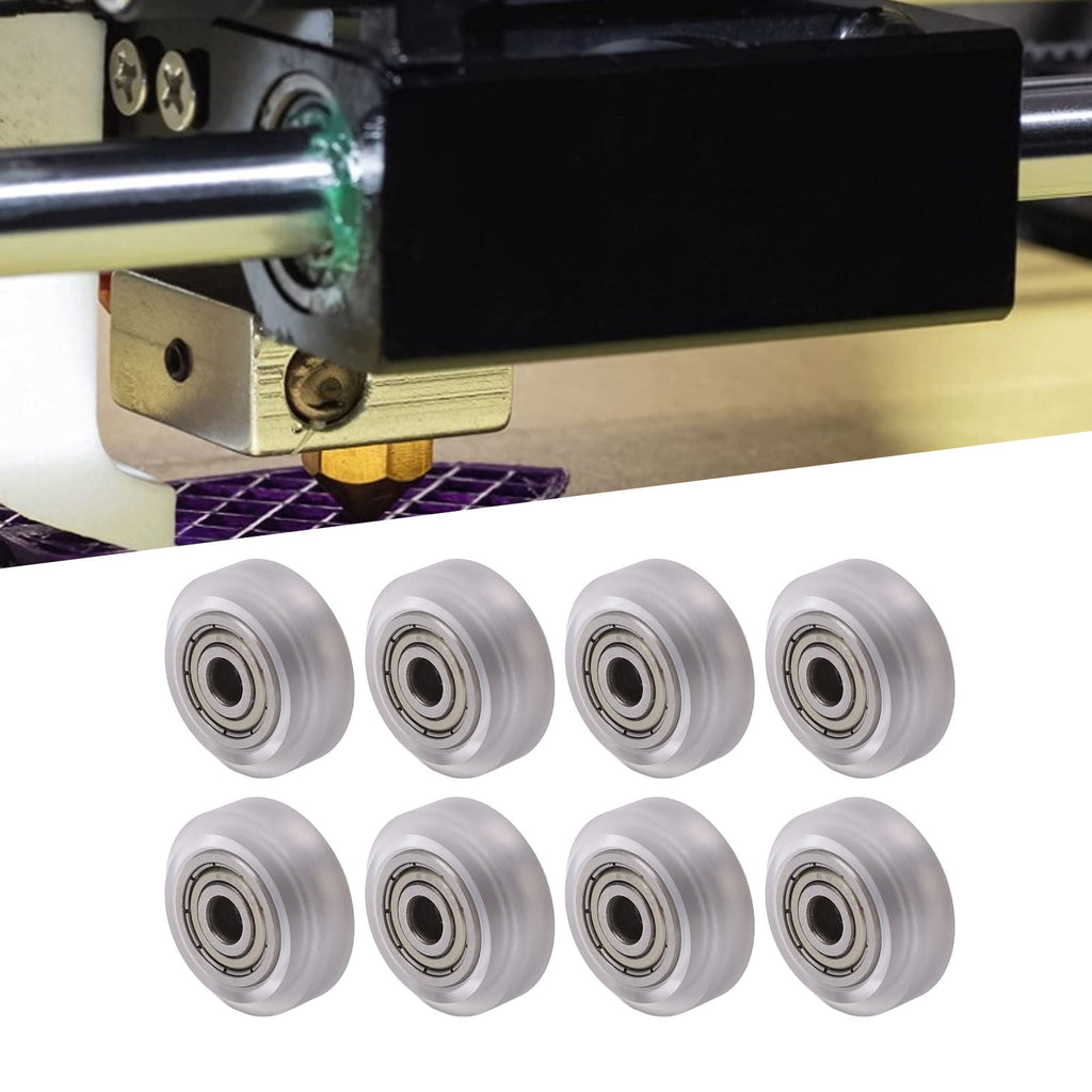 16 Pcs Polycarbonate Bearing Pulley Wheels Set for 3D Printers Transparent High Precision Smooth Motion Assembly Parts - 24 mm OD / 0.94 in x 5 mm ID / 0.2 in