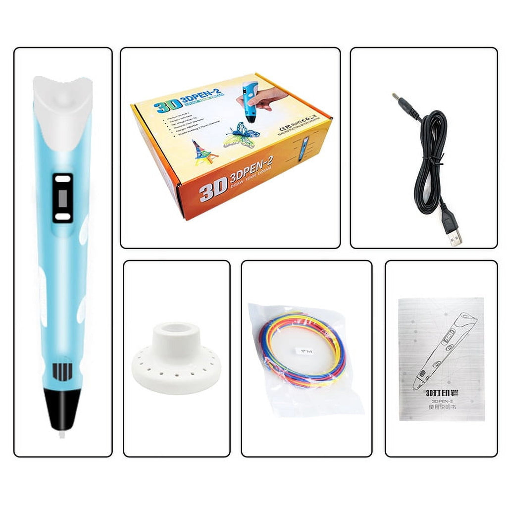 3D Printer Pen 3D Drawing Pen 3D Printing Toy W/ 6 Random Colors Filaments Pink Unbranded