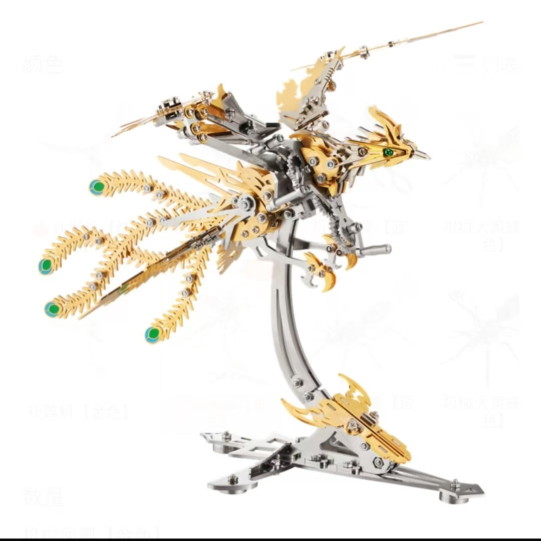 OWIKOL 3D Metal Phoenix Puzzle Kit - Premium Stainless Steel Mechanical Model for Adults (DIY Assembly Building Gift)Color: Red