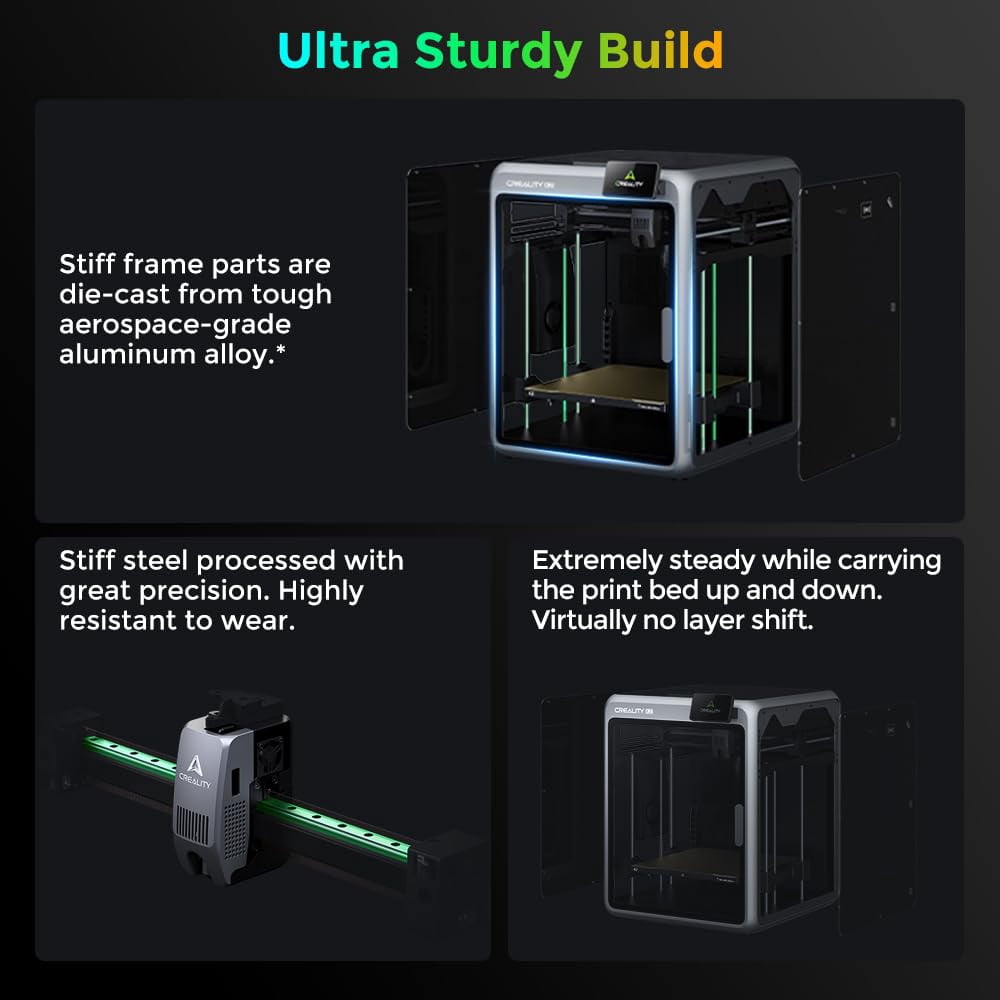 Creality Official K2 Combo 3D Printer, Multi-Color 3D Printer with CFS, 600mm/s High-Speed Printing, 300℃ Direct Drive Extruder, Auto Leveling, AI Chamber Camera, 10.24x10.24x10.24 inch Build Volume