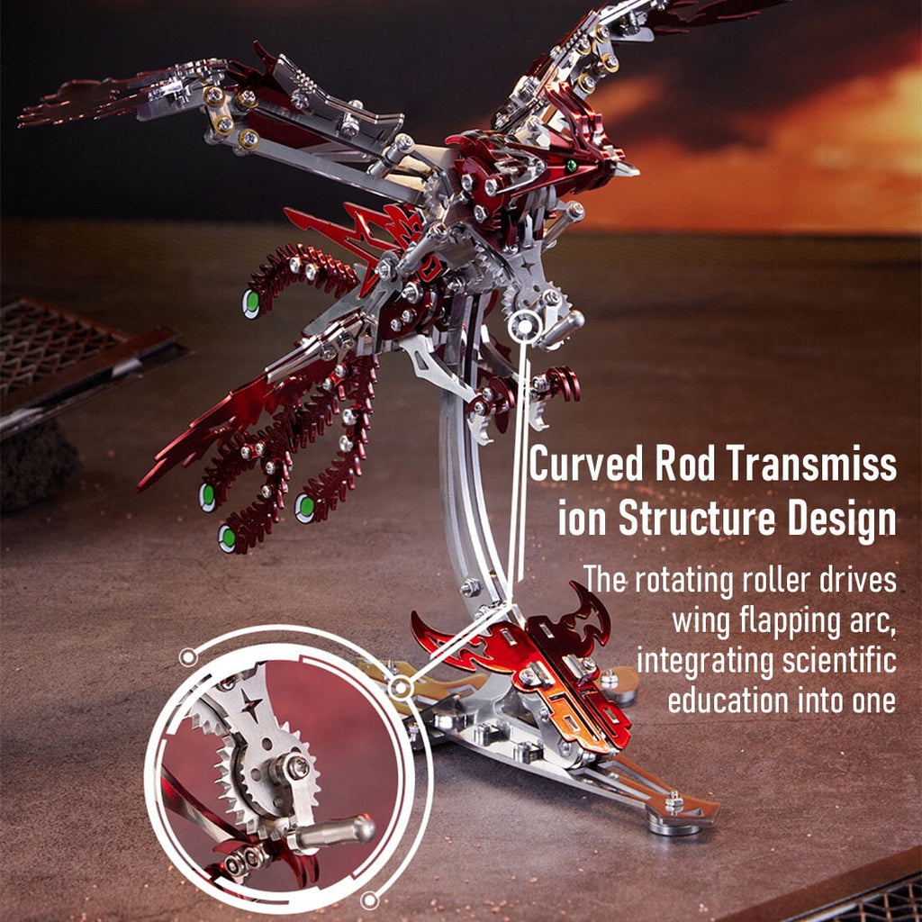 3D Metal Puzzle Phoenix 358 PCS, Steampunk Mechanical Model Kit With DIY Assembly, Home Display Desk Decor For Adult Collectors And Creative Gifts