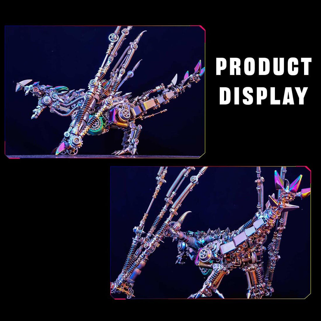 Lantern Fish 3D Metal Puzzle DIY Steampunk Assembly Kit, 700+PCS Mechanical Model with Movable Fins, Color-Changing Lamp & Collectible Gift for Adults & Teens