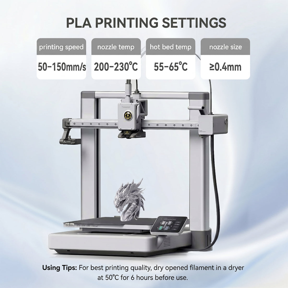 Epelay Silk PLA Plus 3D Printer Filament 1.75mm, Shiny Silver Finish, 1kg Spool, Strong Layer Adhesion, Smooth & Glossy Prints, Fits Most FDM Printers