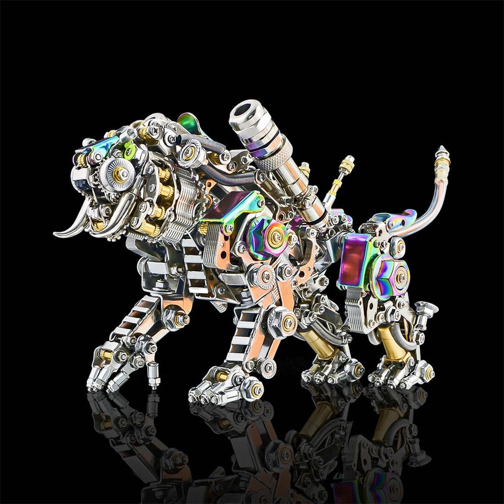 3D Metal Puzzle Colorful Bengal Tiger Model Kit, 700PCS Mechanical Steampunk Tiger 3D Metal Jigsaw Puzzle to Build, DIY Assembly Gift for Adults & Teens -Wings 1 Pair