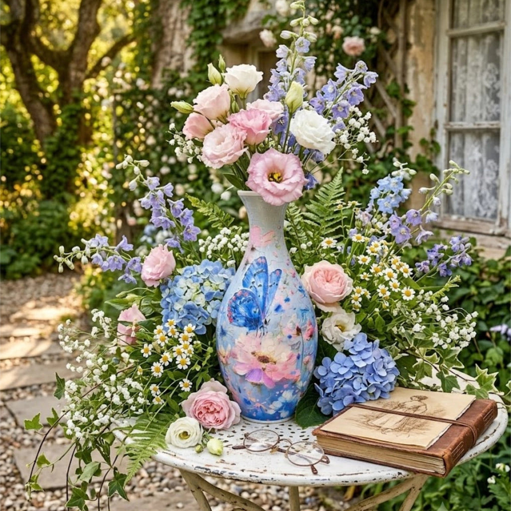 3D Puzzle Vase for Adults, Creative Vase Puzzle for Flowers(Secret Butterfly)