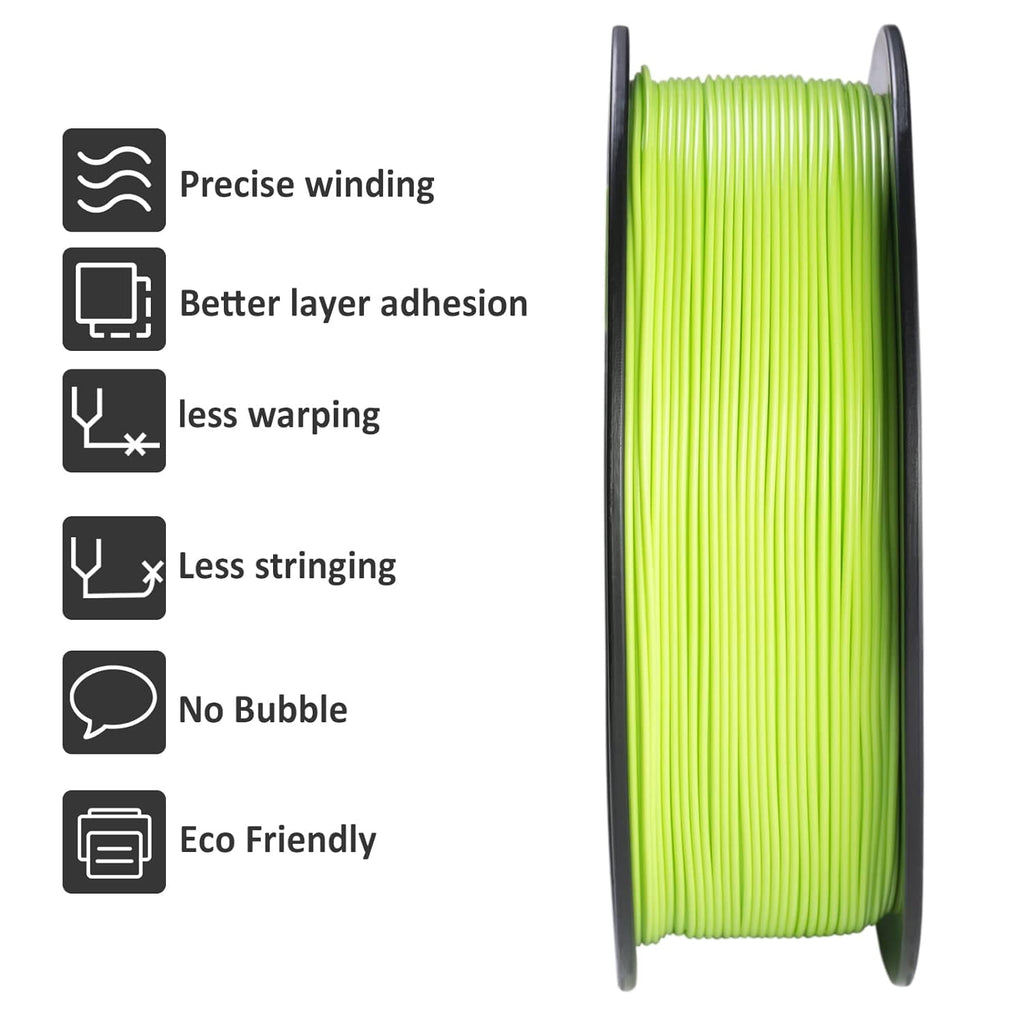 GEEETECH 3D Printer PLA Filament 1.75mm,1kg Spool (2.2lbs),Dimensional Accuracy +/- 0.03mm,Apple Green