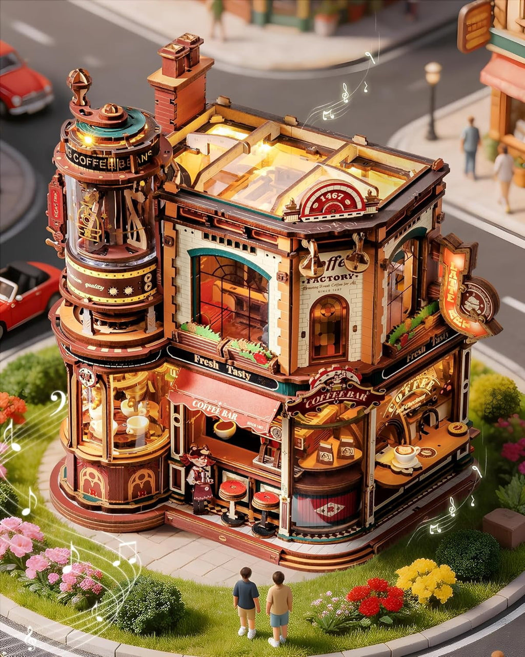 Robotime Dream Gift Factory 3D Puzzles Wooden Music Box, Diy Craft Kit for Adults & Teens 14+