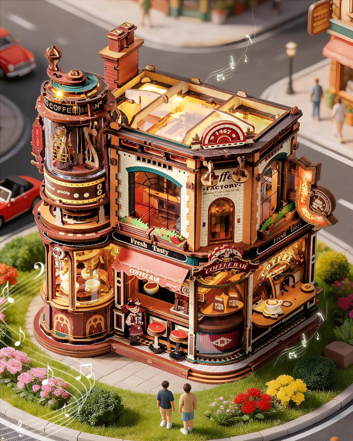 Robotime Dream Gift Factory 3D Puzzles Wooden Music Box, Diy Craft Kit for Adults & Teens 14+