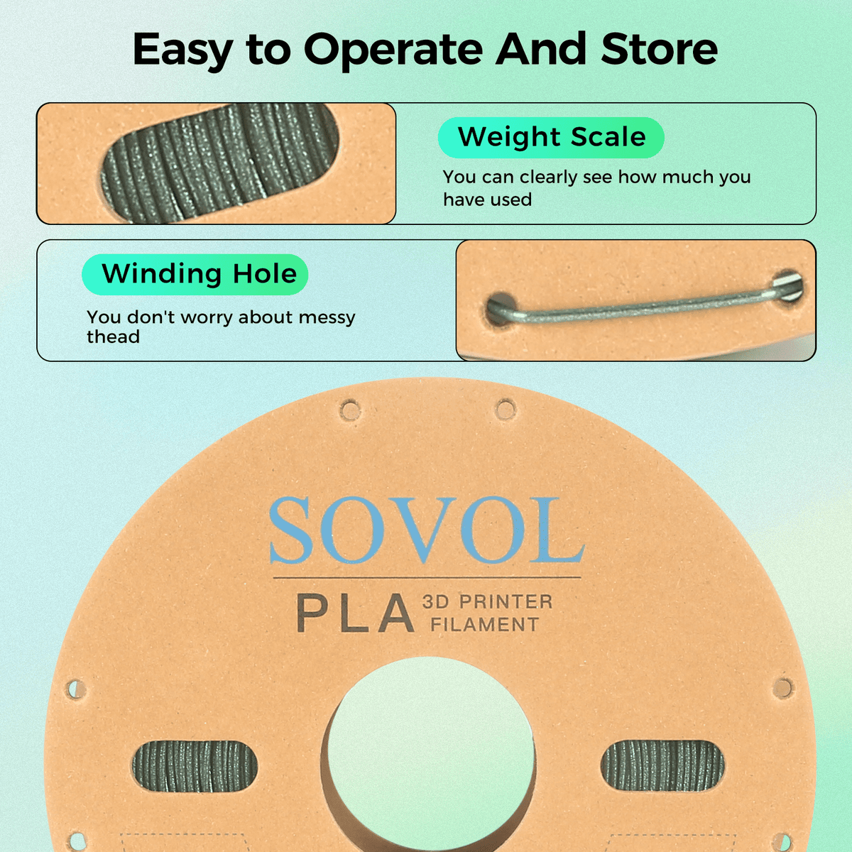 Sovol Silk PLA Filament with Blue Glitter 1kg 1.75mm, Color Changeable 3D Printer Filament 2.2lbs, Chameleon Shiny PLA Material +/-0.03mm, Shimmering 3D Printing Filament, Galaxy Blue