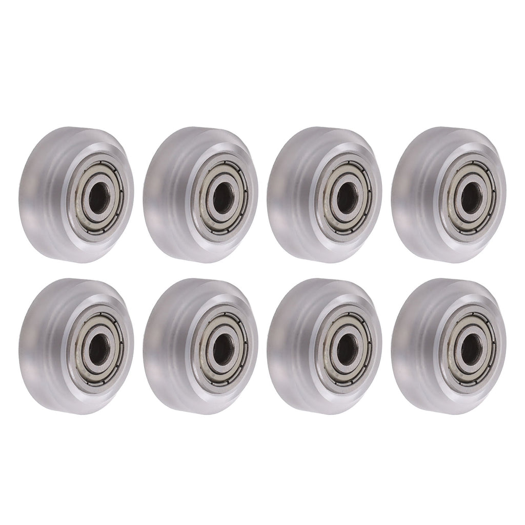 16 Pcs Polycarbonate Bearing Pulley Wheels Set for 3D Printers Transparent High Precision Smooth Motion Assembly Parts - 24 mm OD / 0.94 in x 5 mm ID / 0.2 in