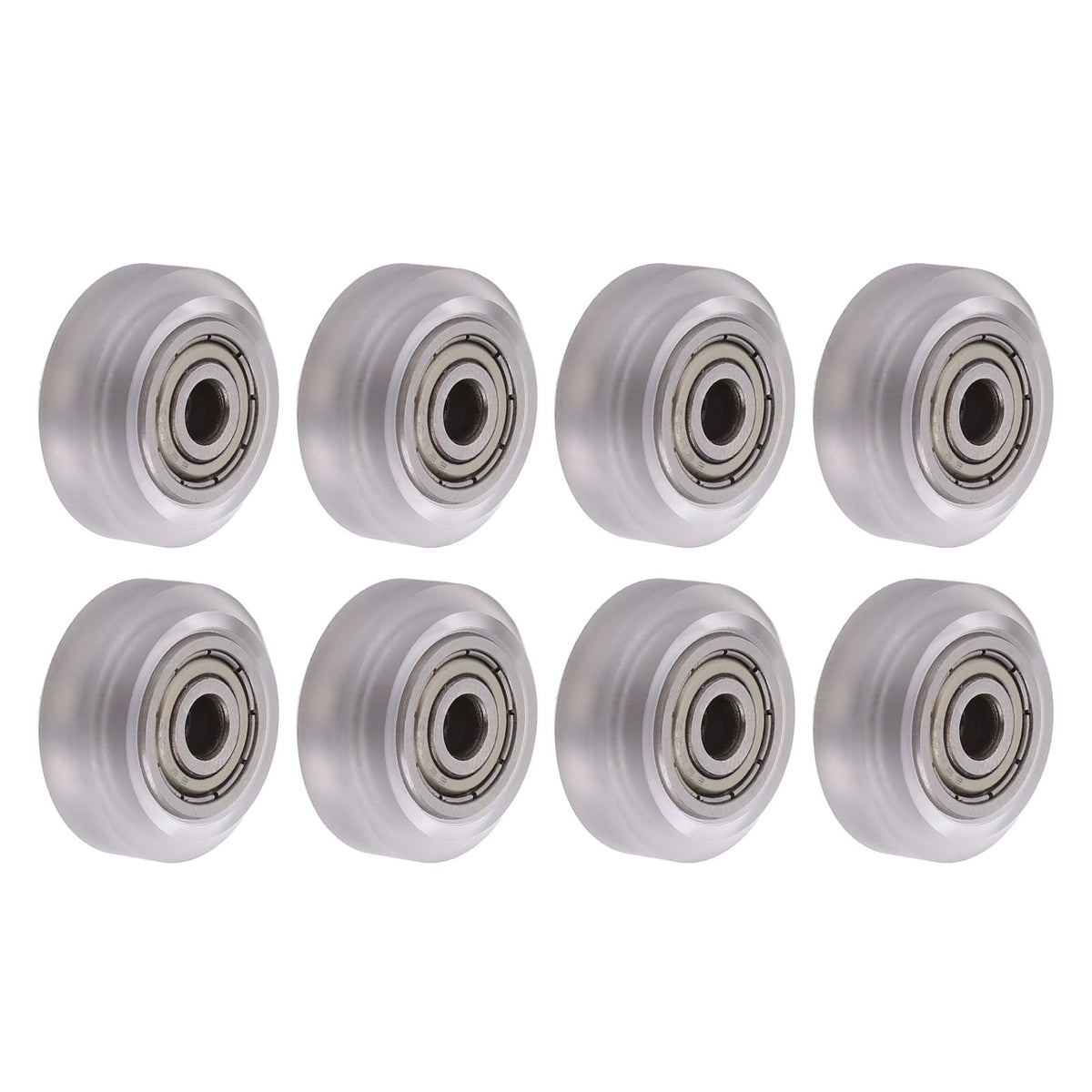 16 Pcs Polycarbonate Bearing Pulley Wheels Set for 3D Printers Transparent High Precision Smooth Motion Assembly Parts - 24 mm OD / 0.94 in x 5 mm ID / 0.2 in