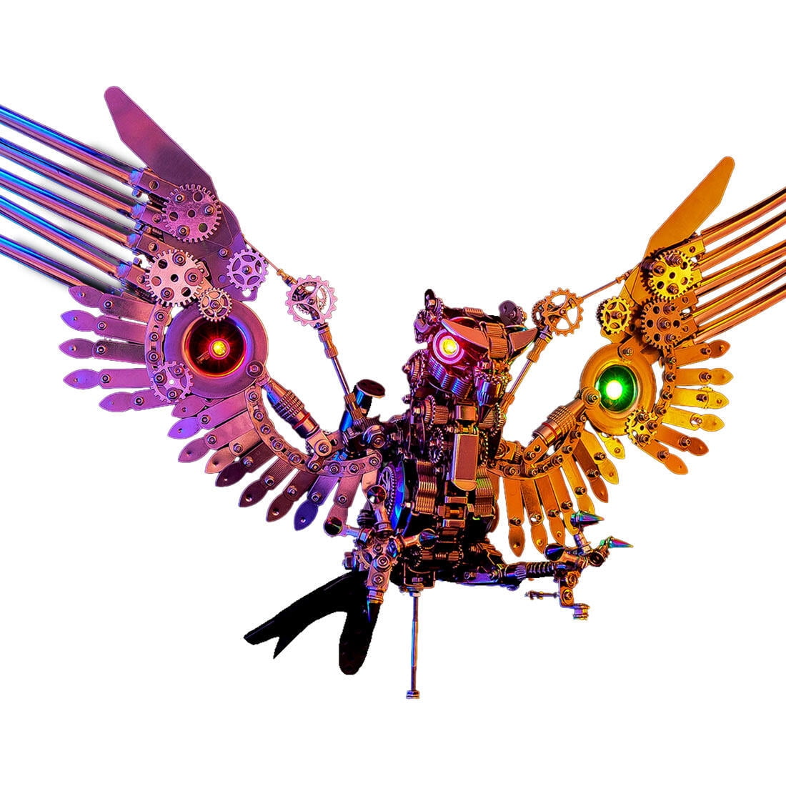 Lantern Fish 3D Metal Puzzle DIY Steampunk Assembly Kit, 700+PCS Mechanical Model with Movable Fins, Color-Changing Lamp & Collectible Gift for Adults & Teens