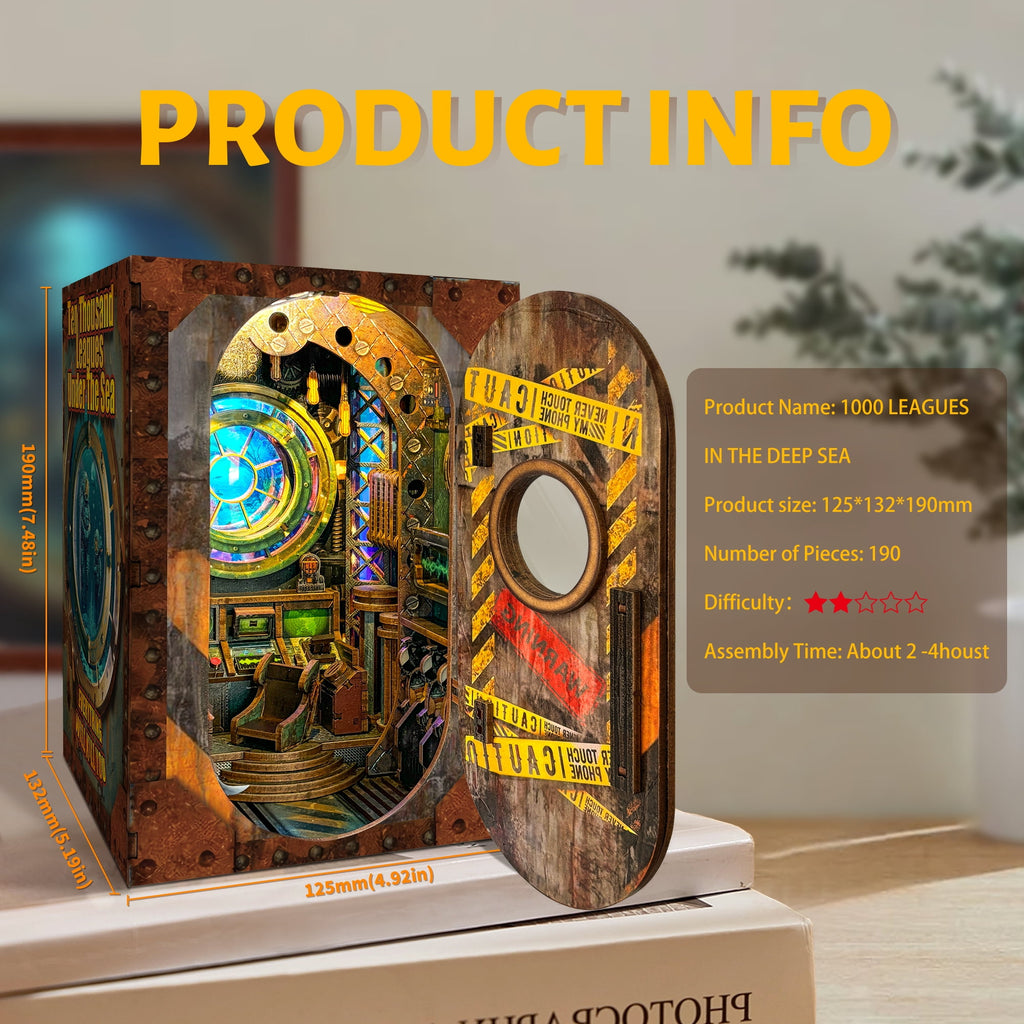 Strucwood Mysterious Ocean DIY Book Nook Kit 3D Wooden Puzzle Toy with LED Dust Cover Handicraft Craft Hobby Gift SQ-39