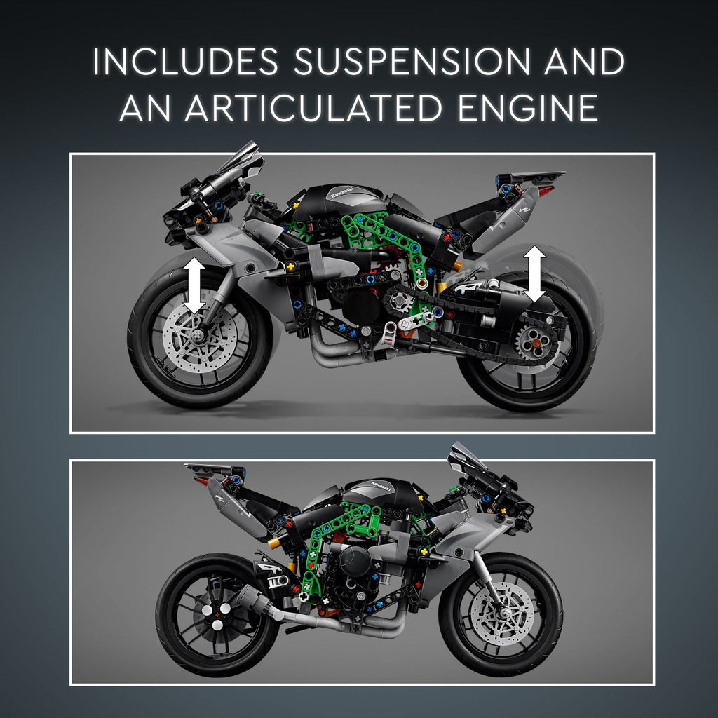 LEGO Technic Kawasaki Ninja H2R Motorcycle Toy for Build and Display, Kid's Room Décor, Collectible Building Set for Boys and Girls Ages 10 and Up, Scale Model Kit for Independent Play,42170