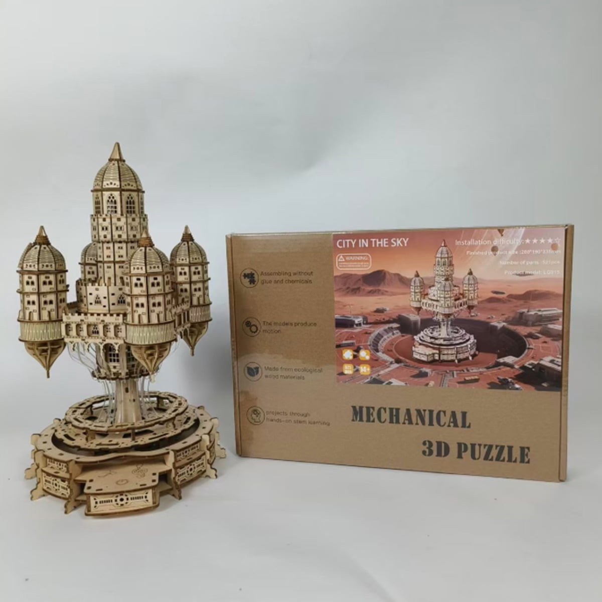 3D Wooden Puzzle Interstellar Battleship Model Kit, DIY Sci-Fi Spacecraft Building Set, Handcrafted Futuristic Decor, Best Gift for Science fiction fans
