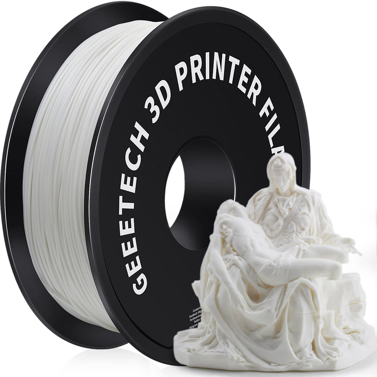 GEEETECH Matte PLA Filament, 1.75mm Matte Black 3D Printer Filament, 1kg Spool (2.2lbs), Dimensional Accuracy +/- 0.03 mm, Fit Most FDM Printer