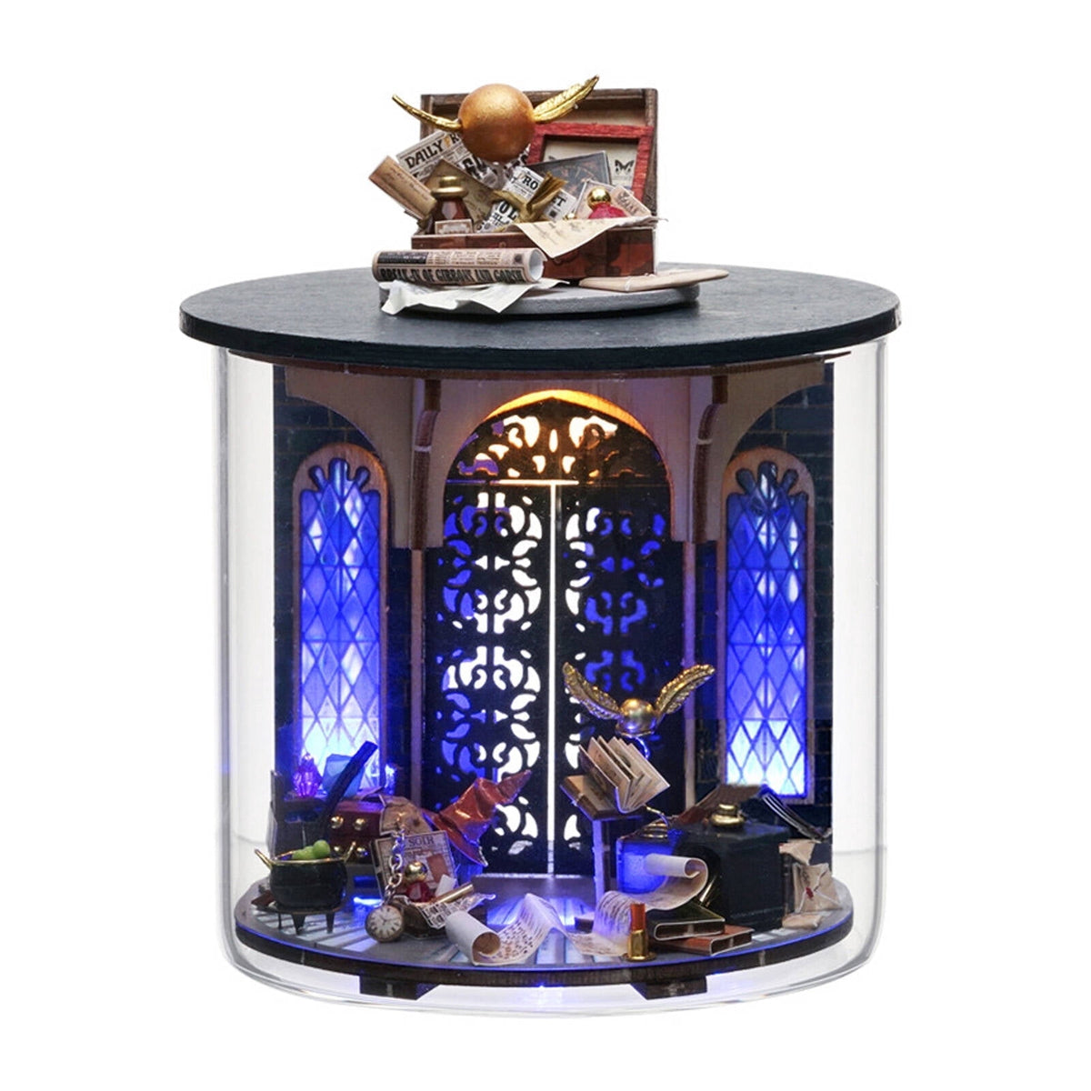 BESTSKY Book Nook Kits for Adults,Complete Diy Kit Diy Miniature House Kit,3D Puzzle Assembly Experience Warm Night Light Function 3D Puzzles,L