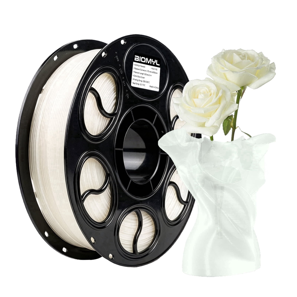 BIOMYL PLA 3D Printer Filament, PLA Filament 1.75mm Metal Gradient Color silk PLA, Tri Gold/Silver/Copper, 1kg Spool, Accuracy +/- 0.03mm