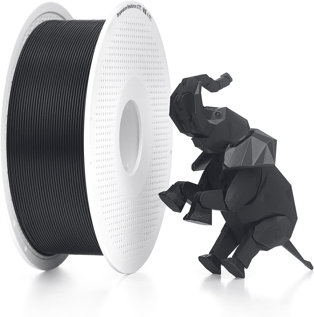Bambu Lab PLA Basic 3D Printer Filament with Spool 1.75mm (Black, 1kg)