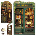 Book Nook Kit, 3D Wooden Mini Book House Puzzle, Handmade DIY Owl Bookstore, Miniature Landscape Bookend