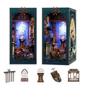 DIY Book Nook Kit, Mysteries Beneath the Sea 3D Wooden Puzzle with LED Light, Bookshelf Craft Kit for Adults Teens (14+)