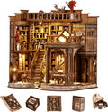 Book Nook Kit, Qissep DIY Miniature Dollhouse Book Nook Kit, Model Kits Craft Kits for Adults, 3D Wooden Puzzle Book Nook Craft Bookshelf Decor, Craft Kits for Family Friends Birthday Christmas