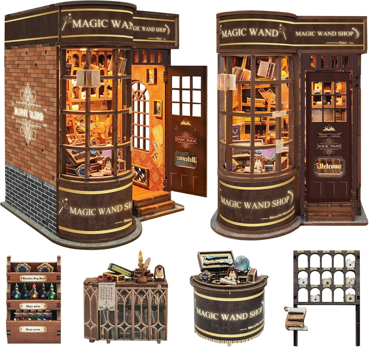 Book Nook Kit for Adults, Booknook DIY Miniature House Kit, 3D Wooden Puzzles for Adults, Wood Gifts for Book Lovers Women Friends