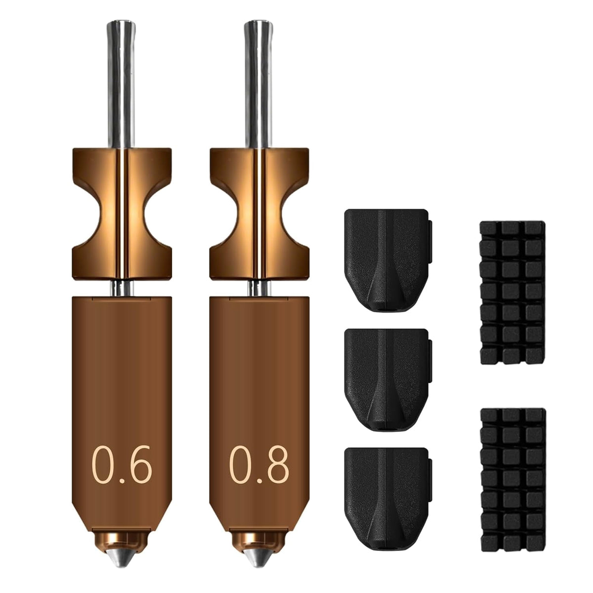 CATPAN 0.6MM 0.8MM AD5X Nozzle Kit for Flashforge Adventurer 5X 3D Printer Hotend Integrated Heating Block Component with 3 Silicone Socks and 2 Nozzle Wipers, Adventurer 5X Accesseries