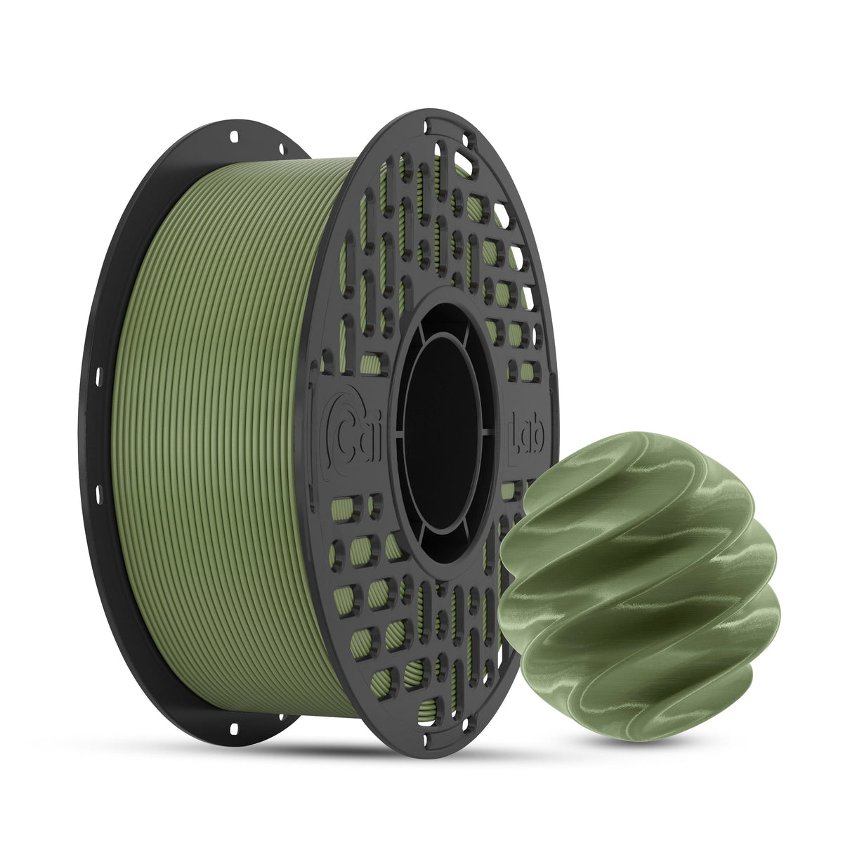 CaiLab PLA+ 3D Printer Filament Fast FDM Printing PLA Low Warping 1.75mm diameter Accuracy +/- 0.02mm 2.2lbs(1KG) Spool Olive Green
