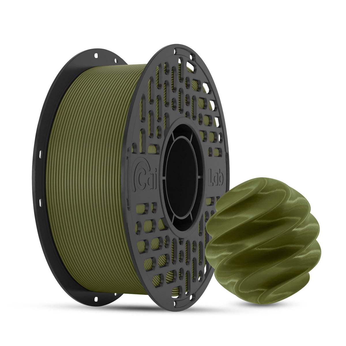 CaiLab PLA+ 3D Printer Filament Fast FDM Printing PLA Low Warping 1.75mm diameter Accuracy +/- 0.02mm 2.2lbs(1KG) Spool Olive Green