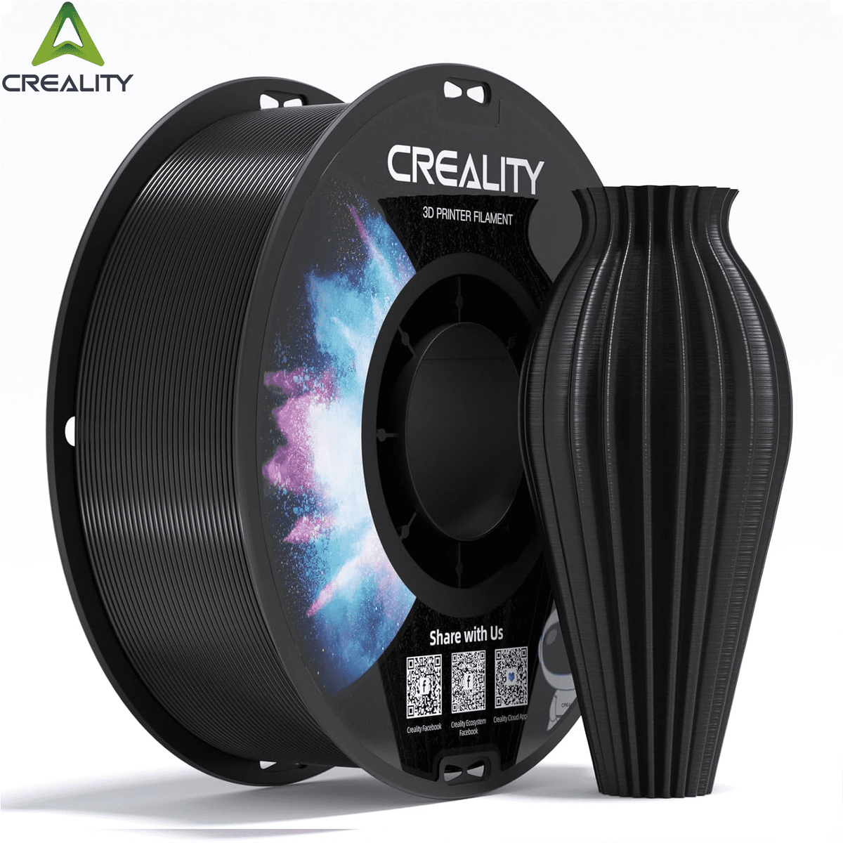 Creality PETG 3D Printer Filament 1.75mm 1kg/2.2lbs Non-Toxic Strong Toughness Filament Accuracy +/-0.02mm, White