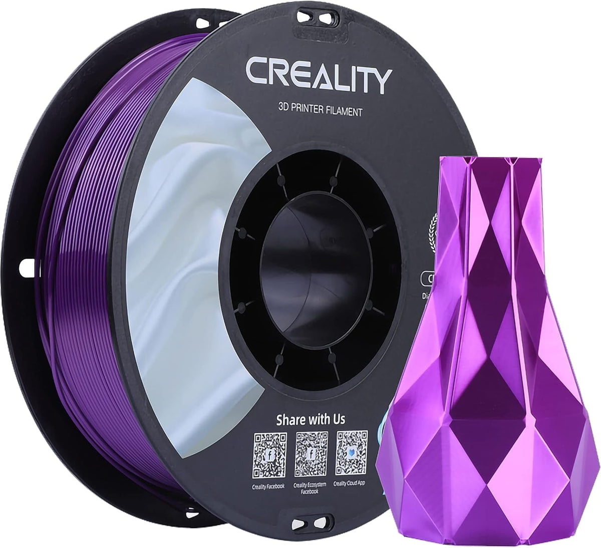 Creality 3D Printing Silk PLA Filament Gold Shiny 1.75mm Filaments Dimensional Accuracy +/- 0.03 mm 2.2lbs for 3D Printers