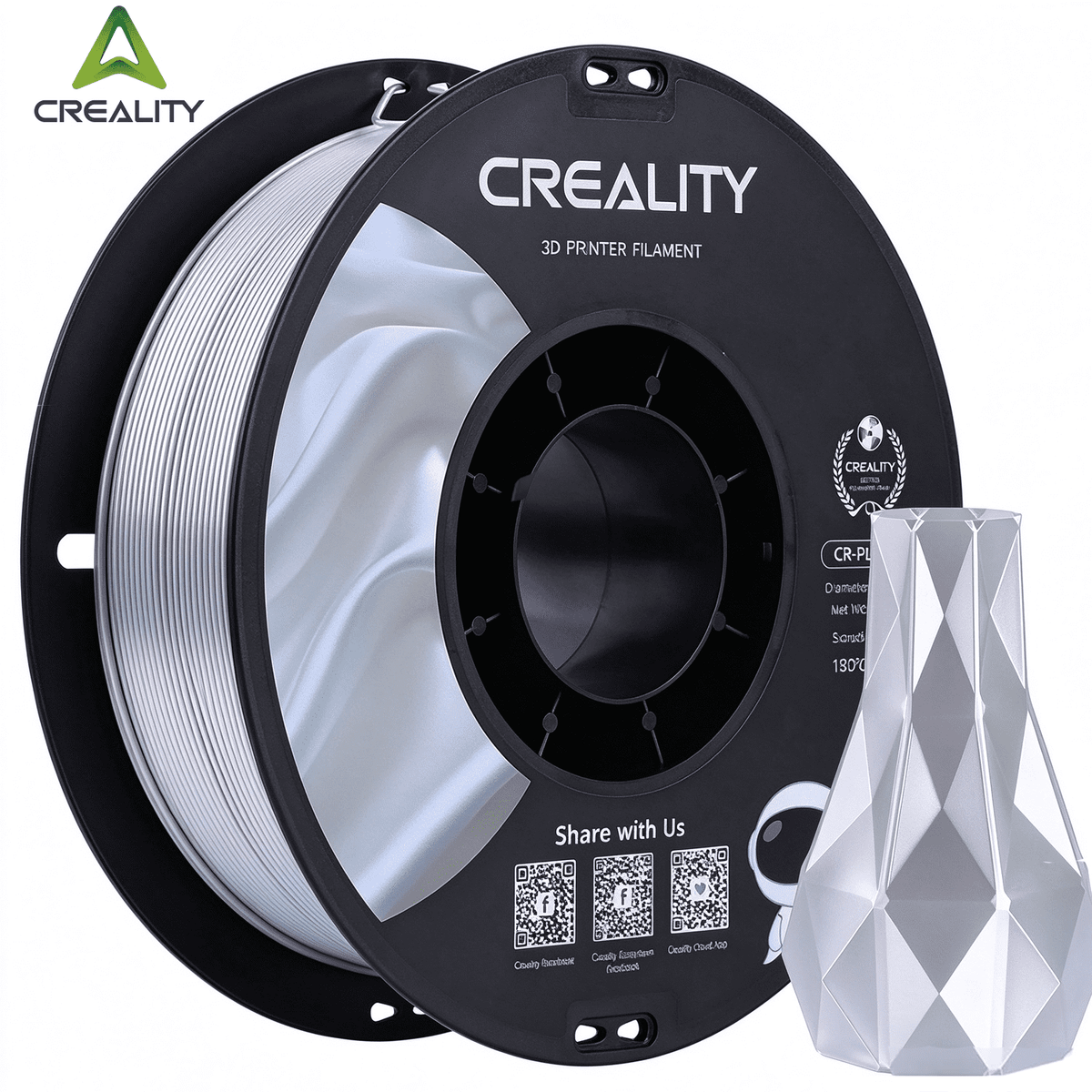 Creality 3D Printing Silk PLA Filament Gold Shiny 1.75mm Filaments Dimensional Accuracy +/- 0.03 mm 2.2lbs for 3D Printers