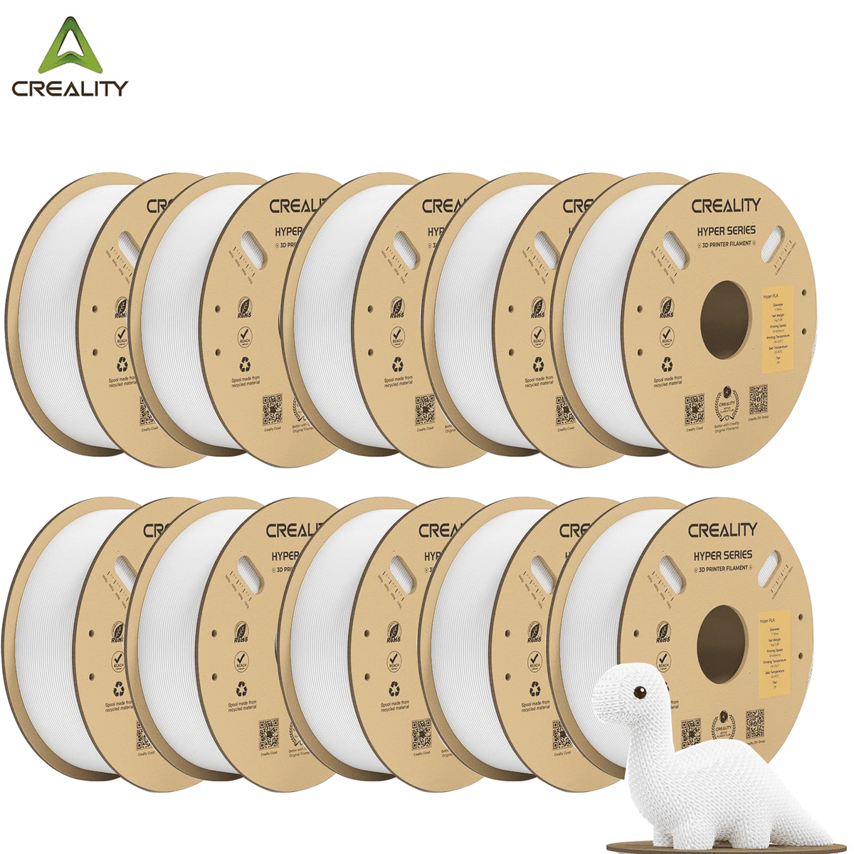 Creality Hyper ABS Filament 3D Printer Filament 1.75mm 350mm/s High-Speed Printing Dimensional Accuracy ± 0.05 mm 2.2lbs Compatible with Most 3D Printers, Grey