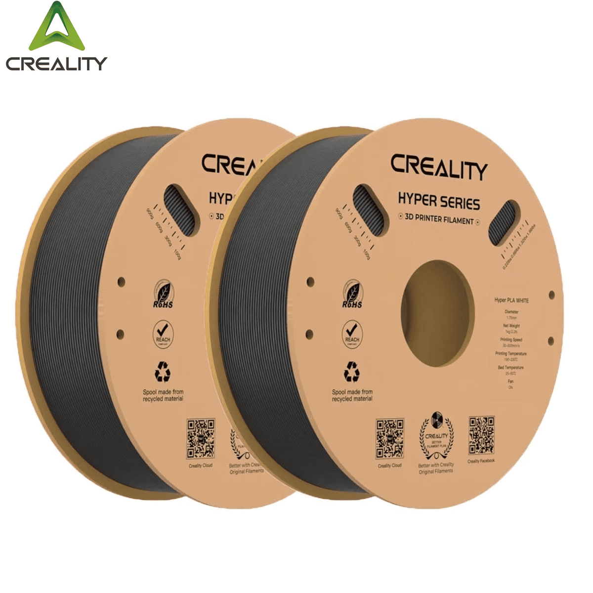 15 Pack Creality Hyper PLA 1.75 mm Filament Fast 30-600mm/s Smooth Extrusion for Most 3D Printer 15kg/33lbs,15 Colors