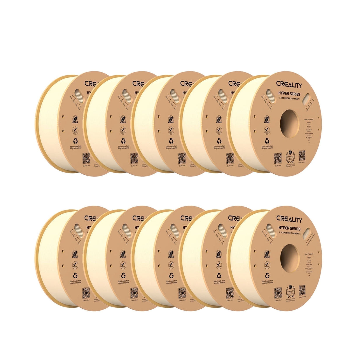 15 Pack Creality Hyper PLA 1.75 mm Filament Fast 30-600mm/s Smooth Extrusion for Most 3D Printer 15kg/33lbs,15 Colors