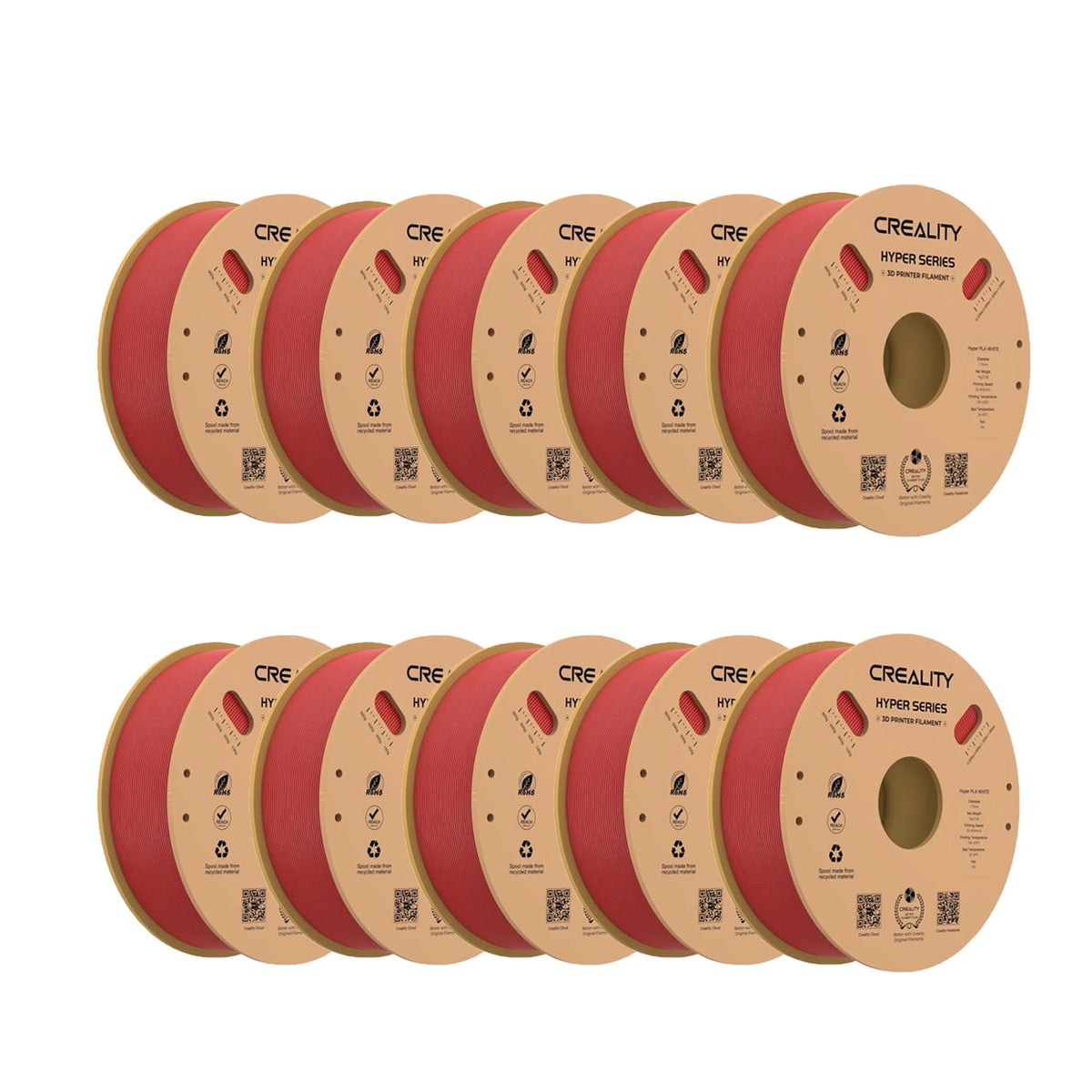 15 Pack Creality Hyper PLA 1.75 mm Filament Fast 30-600mm/s Smooth Extrusion for Most 3D Printer 15kg/33lbs,15 Colors
