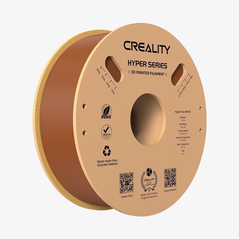 Creality Hyper PLA Filament 3D Printer Filament 600mm/s Higher Toughness High-Speed Printing Dimensional Accuracy +/- 0.03mm 1kg(2.2lbs) Compatible with Most 3D Printers, Complexion