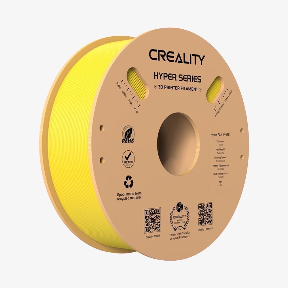 Creality Hyper PLA Filament 3D Printer Filament 600mm/s Higher Toughness High-Speed Printing Dimensional Accuracy +/- 0.03mm 1kg(2.2lbs) Compatible with Most 3D Printers, Complexion