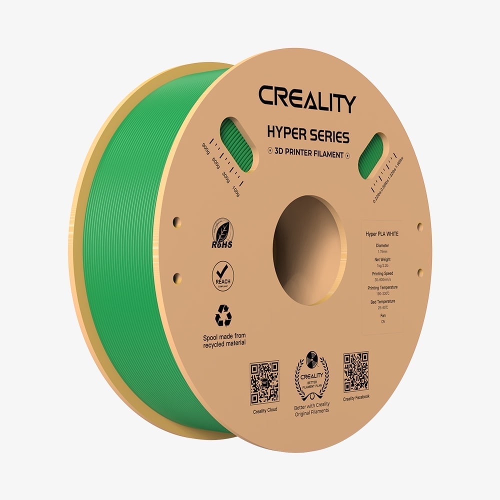 Creality Hyper PLA Filament 3D Printer Filament 600mm/s Higher Toughness High-Speed Printing Dimensional Accuracy +/- 0.03mm 1kg(2.2lbs) Compatible with Most 3D Printers, Complexion