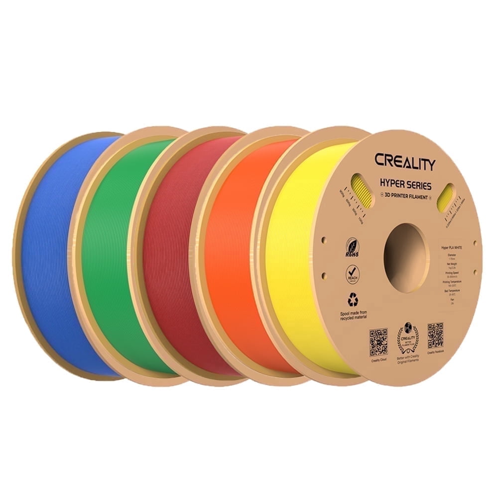 15 Pack Creality Hyper PLA 1.75 mm Filament Fast 30-600mm/s Smooth Extrusion for Most 3D Printer 15kg/33lbs,15 Colors