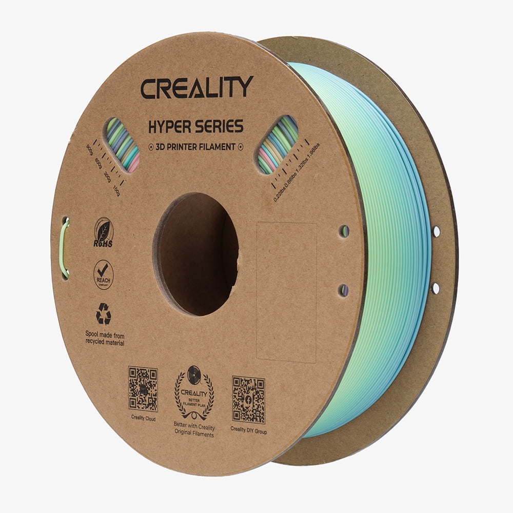 Creality Hyper Rainbow PLA 3D Printing Filament Smooth Vibrant Gradients 300mm/s Printing Speed 2.2lb-Wild Blossom(Short)