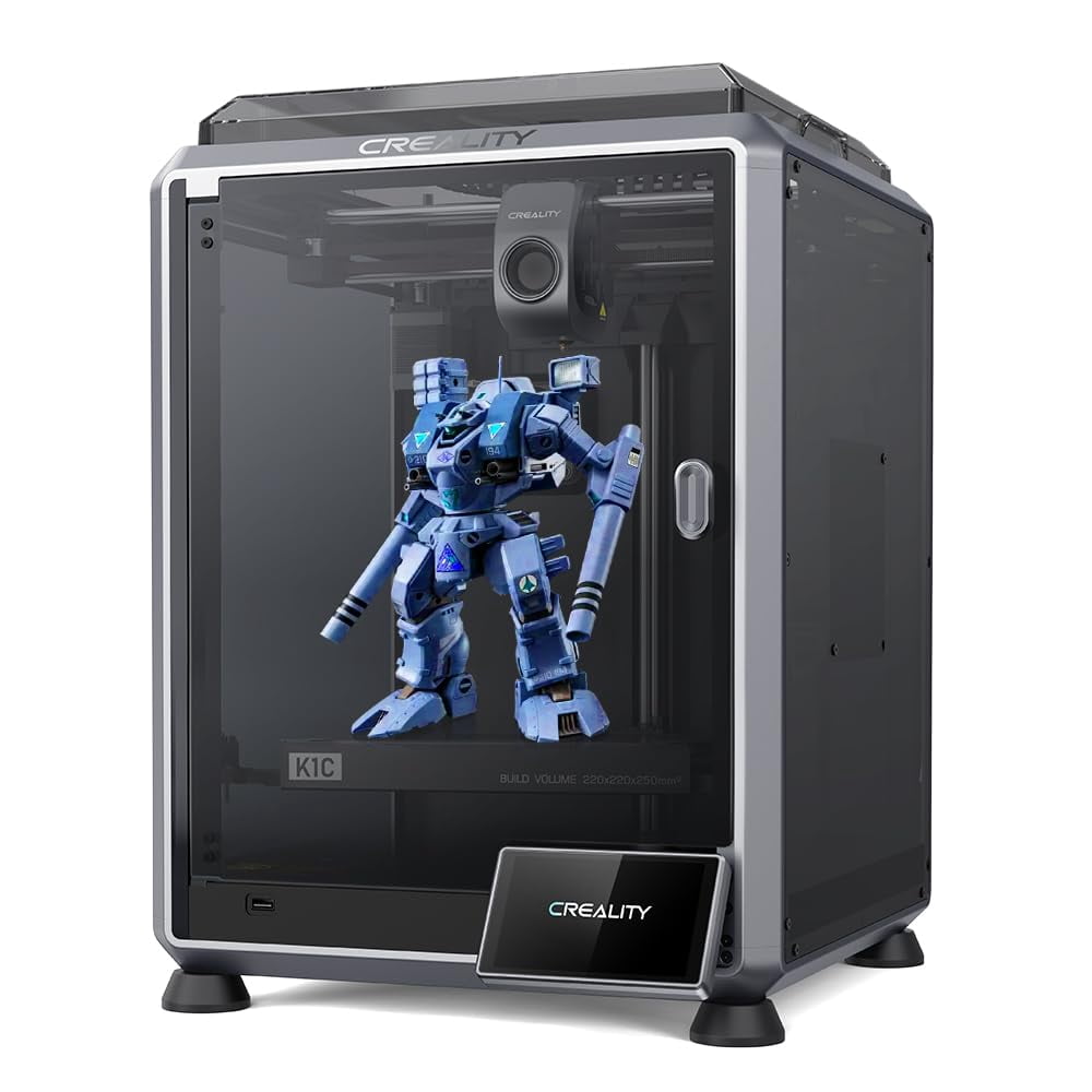 Creality K1C 3D Printer, 600mm/s High-Speed Core XY, Auto Leveling, 300℃ Direct Drive Extruder, Supports Carbon Fiber Filament, AI Camera & Cooling System