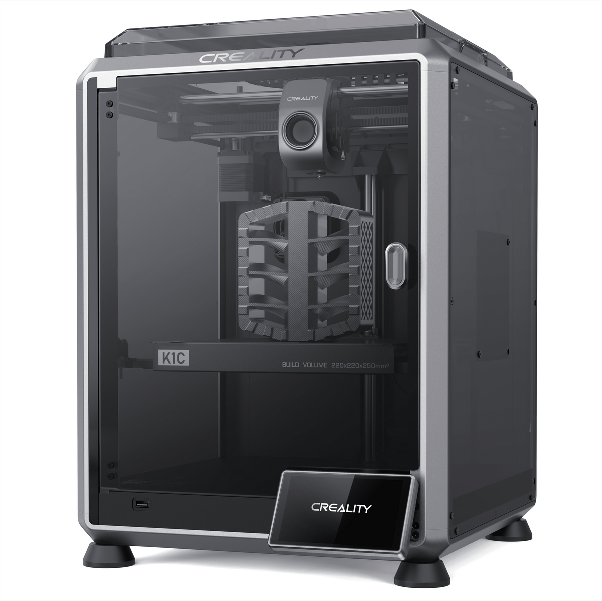 Creality K1C 3D Printer with All-Metal Extruder, Tri-Metal Nozzle, Auto Leveling, Core XY AI - Size: 8.66 * 8.66 * 9.84 in