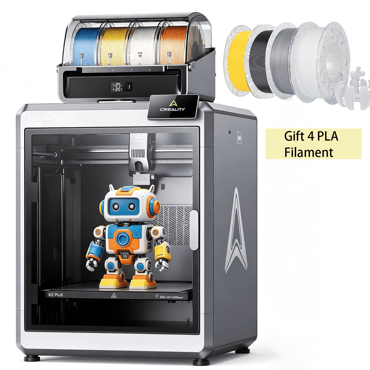 Creality K2 Combo 3D Printer, Multicolor Printing with CFS, 600mm/s Printing Speed, 95% Pre-Assemble
