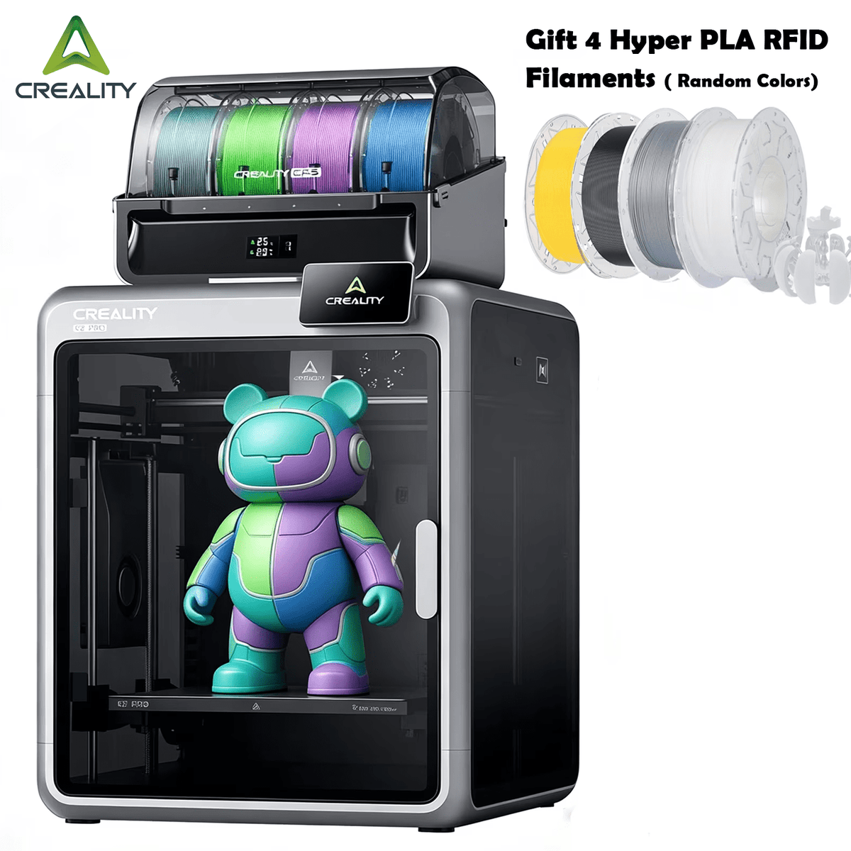 Creality K1 Max 3D Printer with 600mm/s High-Speed Fused Deposition Modeling 3D Printing Smart AI Function 300°C High-Temperature Nozzle Direct Extruder Auto Leveling Printing Size 11.81x11.81x11.81