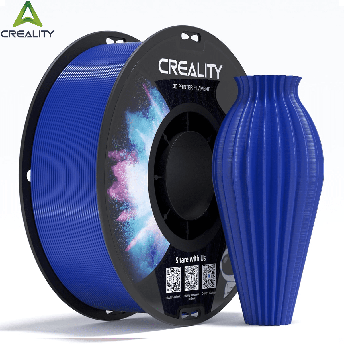 Creality PETG 3D Printer Filament 1.75mm 1kg/2.2lbs Non-Toxic Strong Toughness Filament Accuracy +/-0.02mm, White