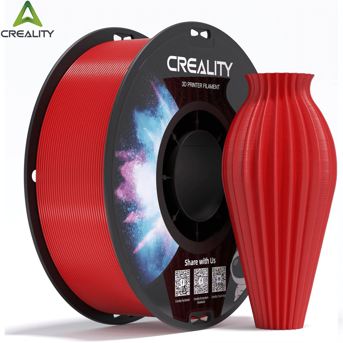 Creality PETG 3D Printer Filament 1.75mm 1kg/2.2lbs Non-Toxic Strong Toughness Filament Accuracy +/-0.02mm, White